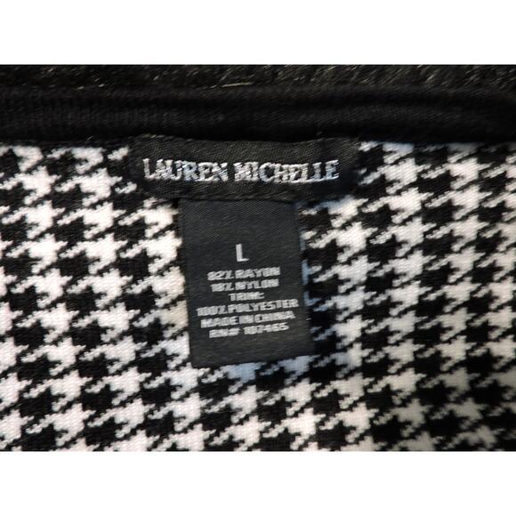 Lauren Michelle Houndstooth Cardigan Detachable Fur Collar - Picture 5 of 7